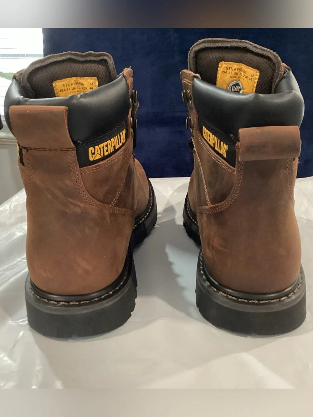 CAT Caterpillar Steel Toe Work Boots Men’s 11 Wide Brown Leather NWOB